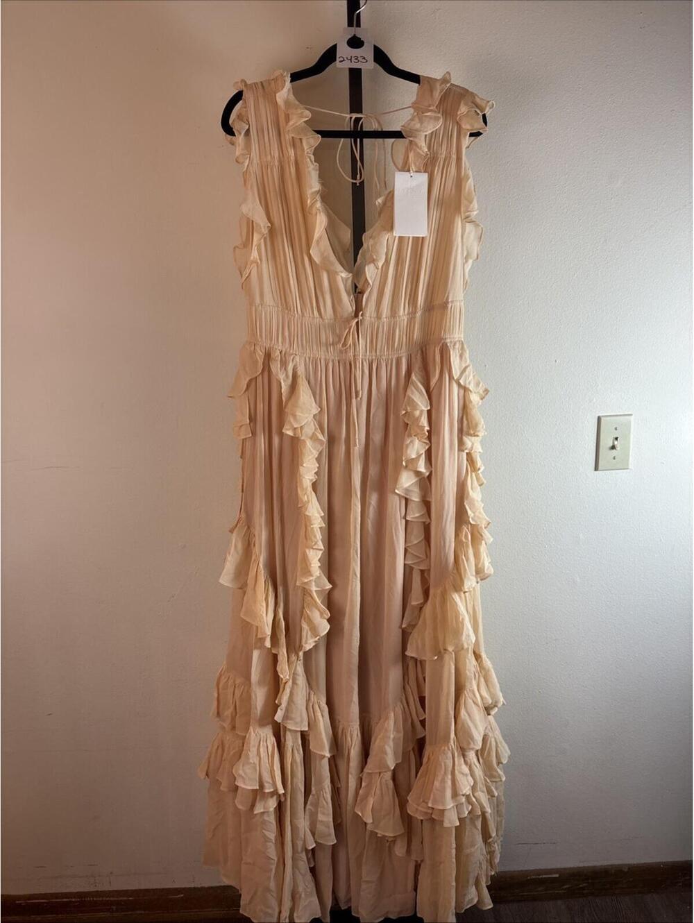 Ulla Johnson Florella Silk Gown in Peony, $1,350 NWT, US 10 #2433 - Picture 4 of 7